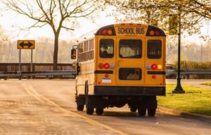 School bus en route to collect students