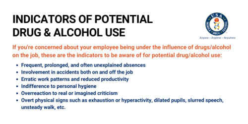 Indicators of Potential Drug & Alcohol Use