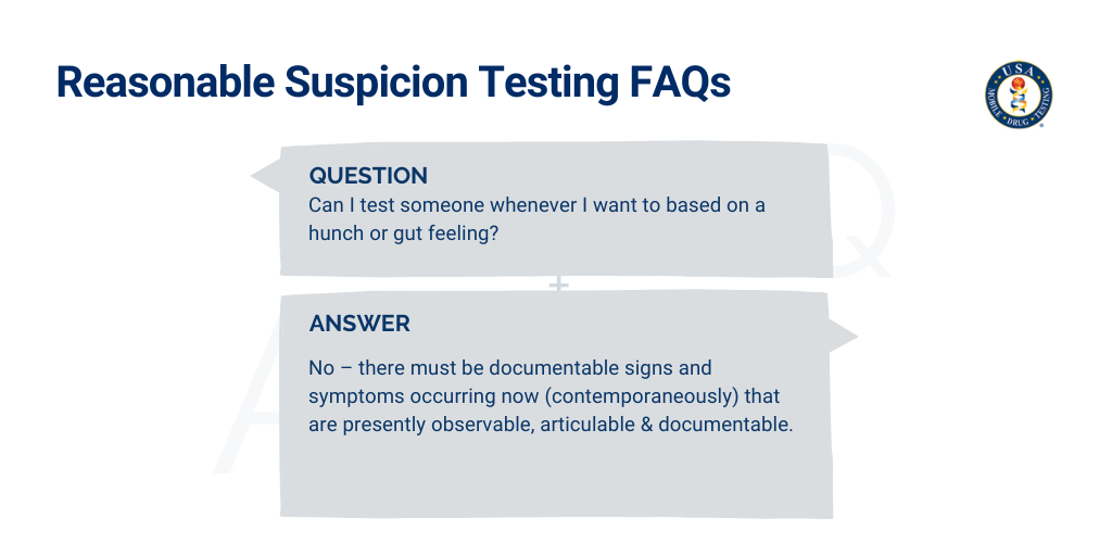 1 Reasonable Suspicion Testing FAQs by USA Mobile Drug Testing of Northeast Ohio