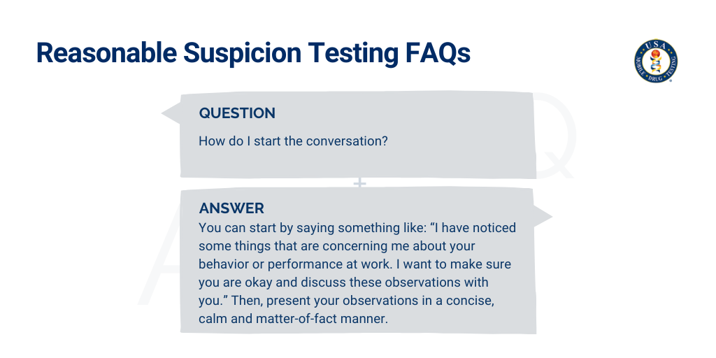 5 Reasonable Suspicion Testing FAQs by USA Mobile Drug Testing of Northeast Ohio