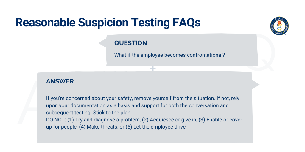 6 Reasonable Suspicion Testing FAQs by USA Mobile Drug Testing of Northeast Ohio