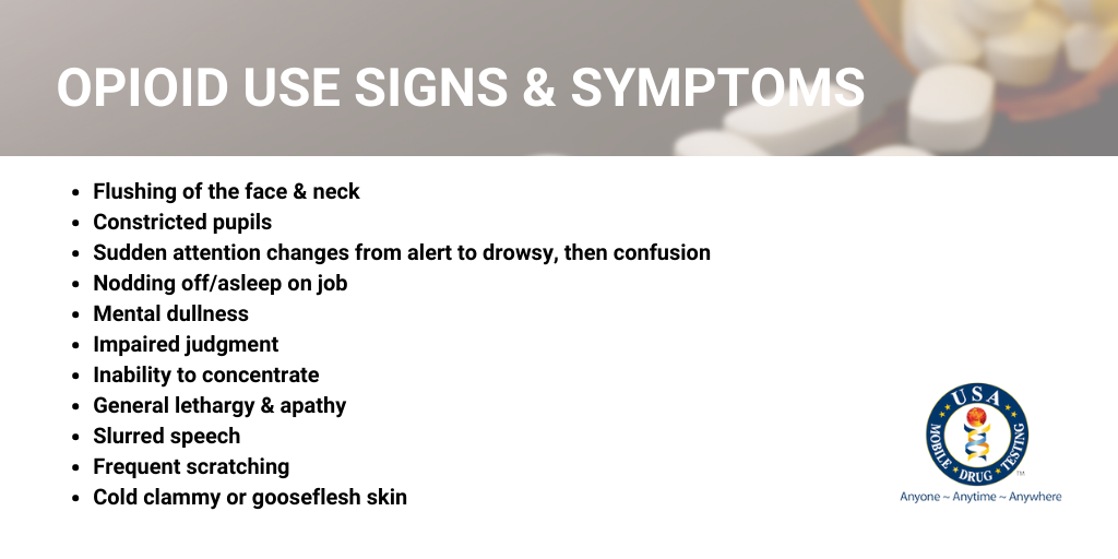 USA Mobile Drug Testing of Northeast Ohio teaches supervisors how to identify signs & symptoms of employees under the influence of drugs/alcohol.